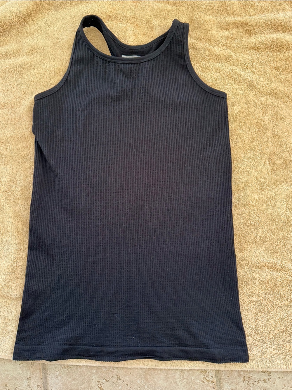 Black Ribbed woman’s tank with racer back